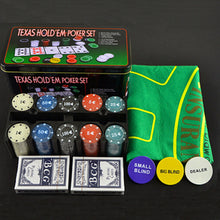 Load image into Gallery viewer, 200pc Texas Hold&#39;em Poker Set with Poker Chips, Cards, Table Mat