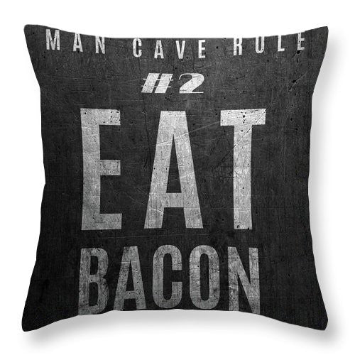 Man Cave Rules Throw Pillow