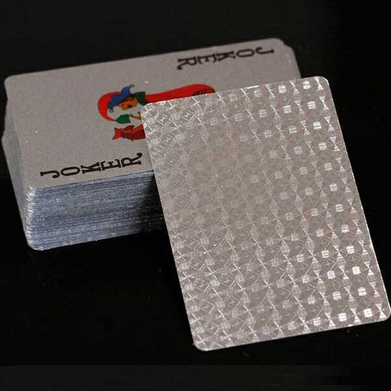 Waterproof Playing Cards, Silver Foil, Plastic Coated