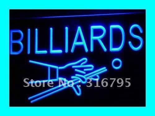 Pool Room Table Bar Light-up Sign, Over 20 Colors, 5 Sizes