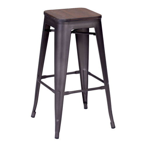 Zuo Marius Barstool Set, Rustic Wood Finish (2)