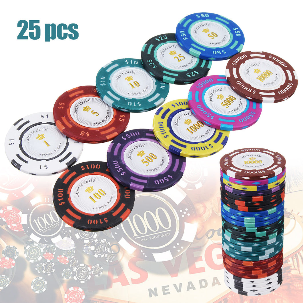 25pc Monte Carlo Poker Chips