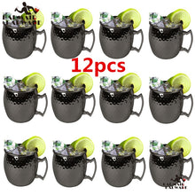 Load image into Gallery viewer, 12 Piece Gunmetal Black Moscow Mule Mug Set