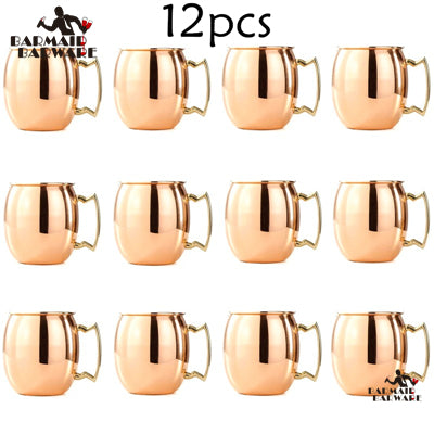 12 Piece 550ml Copper Plated Stainless Steel Moscow Mule Mug Set