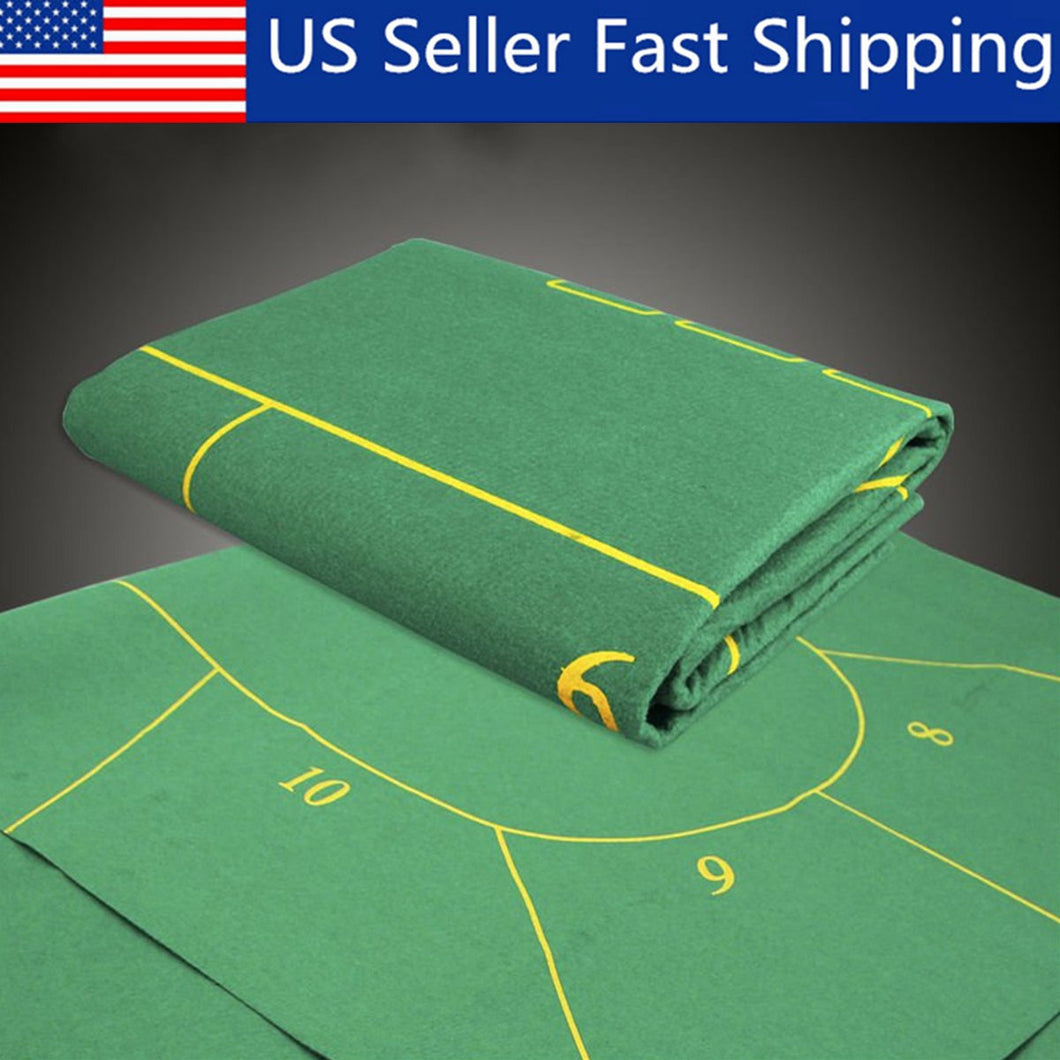 10 Player Folding Felt-top Poker Table Board