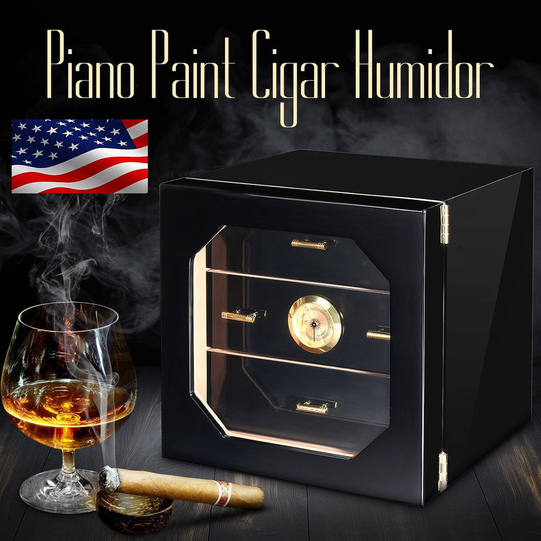 Cedar 3 drawer Cigar Humidor (Gloss Black)